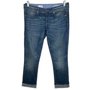 Gap 1969 Jeans Womens 8 Blue Denim Real Straight Low Rise Dark‎ Wash Retro 31x29